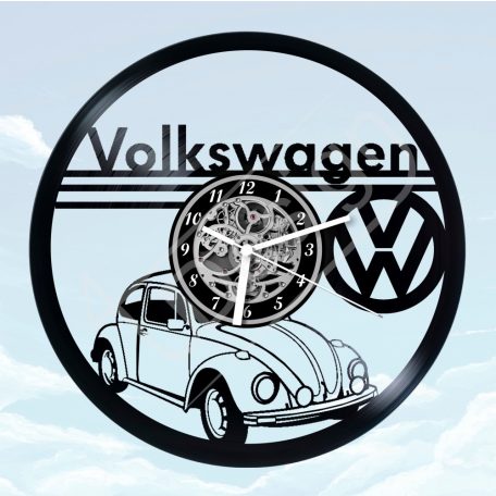 VW Beetle - Volkswagen bogár hanglemez óra - bakelit óra