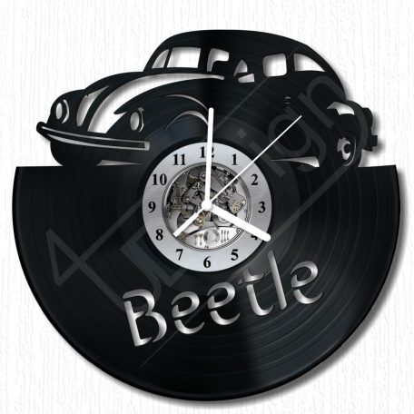 VW Beetle - VW bogár hanglemez óra - bakelit óra