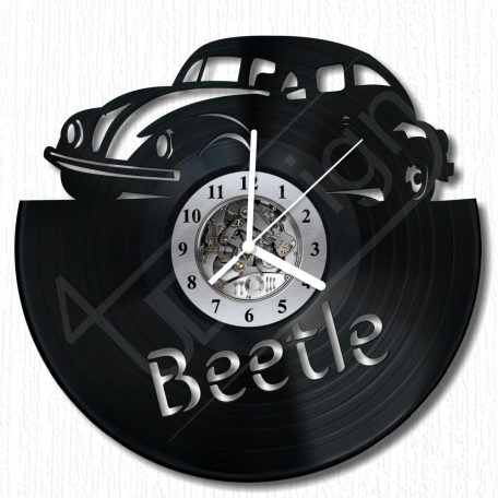 VW Beetle - Volkswagen bogár hanglemez óra - bakelit óra