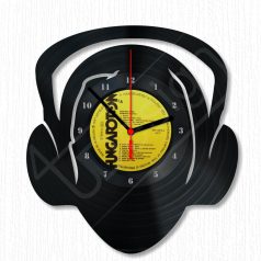 Fejhallgatós fej hanglemez óra - bakelit óra