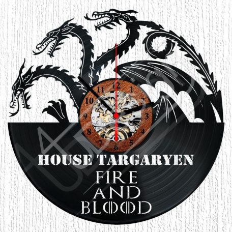 Trónok harca Targaryen hanglemez óra - bakelit óra
