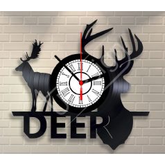 DEER szarvasos hanglemez óra - bakelit óra