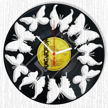 Pillangók hanglemez óra - bakelit óra