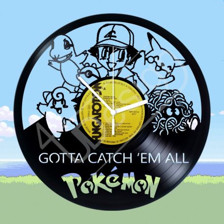Pokémon hanglemez óra - bakelit óra