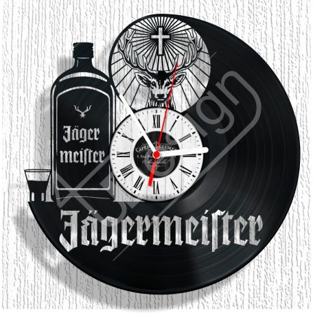 Jagermeister hanglemez óra - bakelit óra