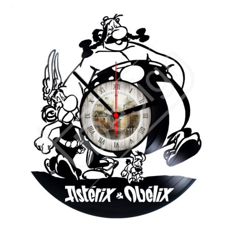 Asterix és Obelix hanglemez óra - bakelit óra