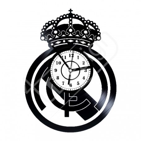 Real Madrid címeres hanglemez óra - bakelit óra