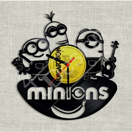 RK - Minions - Minyonok hanglemez óra - bakelit óra