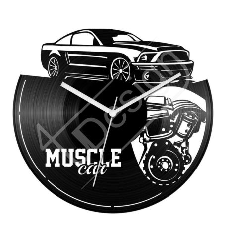 Muscle Car izomautós autós hanglemez óra - bakelit óra