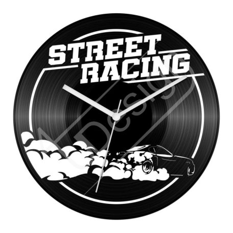 Street Racing hanglemez óra - bakelit óra