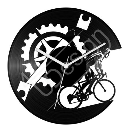 Kerékpáros hanglemez óra - bakelit óra