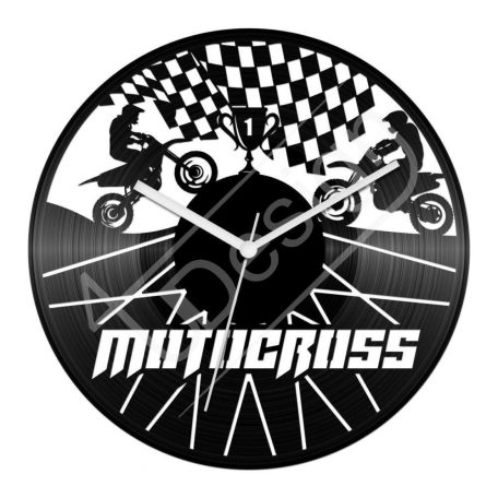 Motocross hanglemez óra - bakelit óra