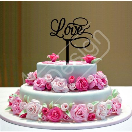 Esküvői tortadísz - Love felirat  X-M10