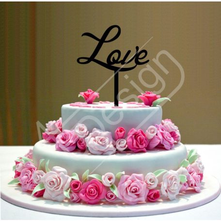 Esküvői tortadísz - Love felirat V2