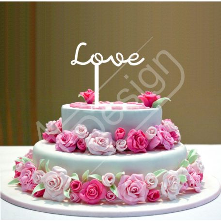 Esküvői tortadísz - Love felirat V3