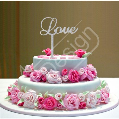 Esküvői tortadísz - Love felirat V5